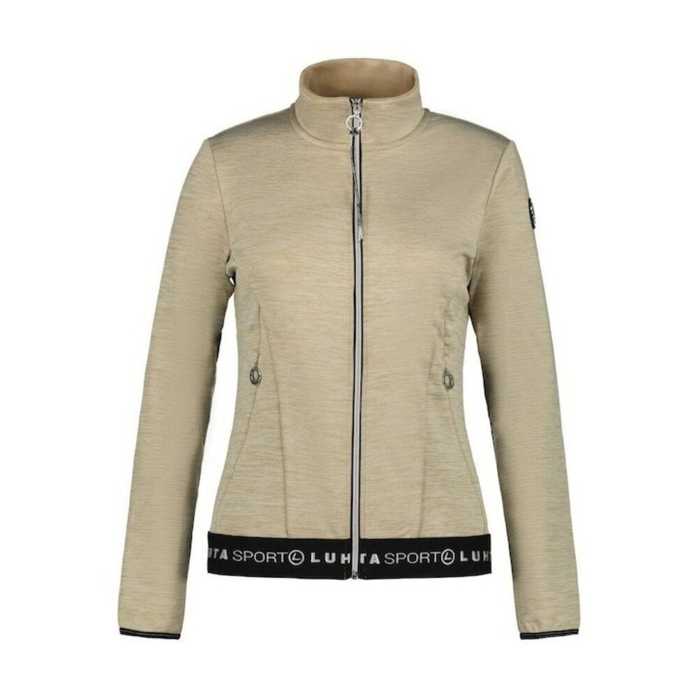 Luhta Womens Beige Full-Zip Jacket With Logo Hem Size 86 Polyester Blend Casual